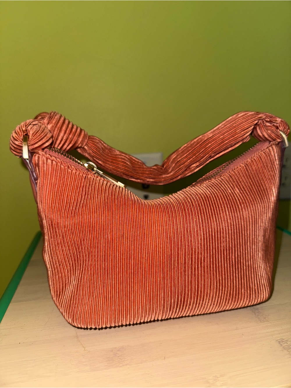 A new day chic Orange pleated handbag